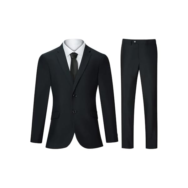 2 Piece Men's Suit Slim Fit Suits for Men, Two Button Blazer Dress Business Wedding Party Jacket & Pants
