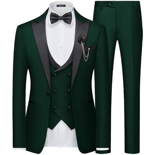 Men's 3 Piece Suit One Button Slim Fit Formal Wedding Prom Tuxedo Suits Party Dinner Blazer Vest Pants Set