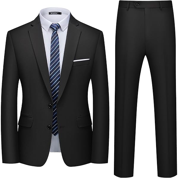Men's 2 Piece Suits Slim Fit Two Button Blazer Jacket Pants Set for Party,Wedding and Business