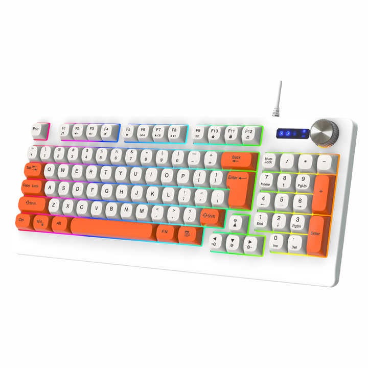 MechaTune K93 Wired RGB Keyboard – 93-Key Layout with Multifunction Knob</br>Creative Control. Precision Feel. Desktop Dominance.