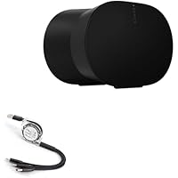 Cable Compatible with Sonos Era 300 - AllCharge miniSync, Retractable, Portable USB Cable - Jet Black