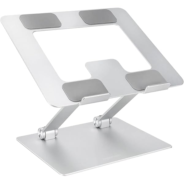 Sturdy and Portable Ergonomic Laptop Stand for Desk, Adjustable Riser, Fits all Laptops and Notebooks up to 17.3 Inch, Silver, 10 x 8.7 x 6 in