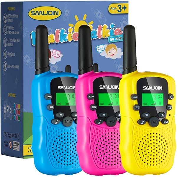Walkie Talkies for Kids Toys Stocking Stuffers for Kid Boys Girls 4-6, 3 Miles Range Walkie Talkie to Camping, Outdoor, 4 Year Old Girl Birthday Gifts for 3 4 5 6 7 8 9 Year Old Boy Girl Gifts Age 6-8